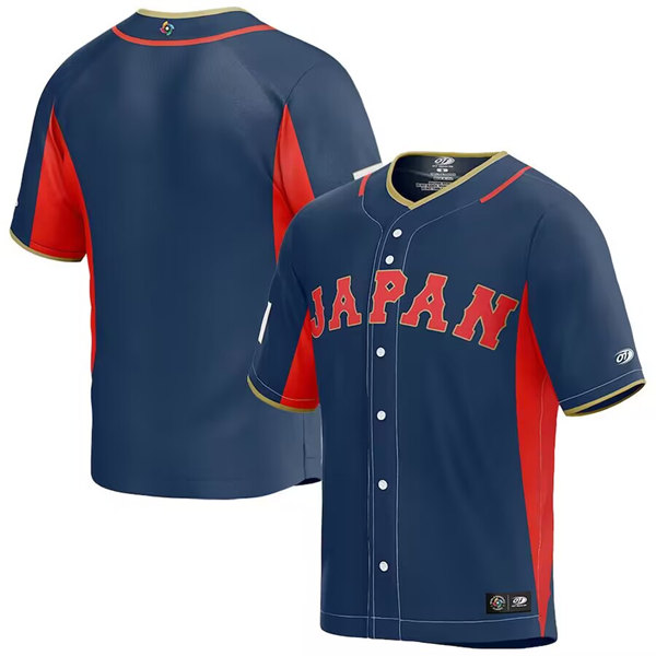 Men's Japan Baseball Blank 2023 Navy World Baseball Classic Stitched Jersey